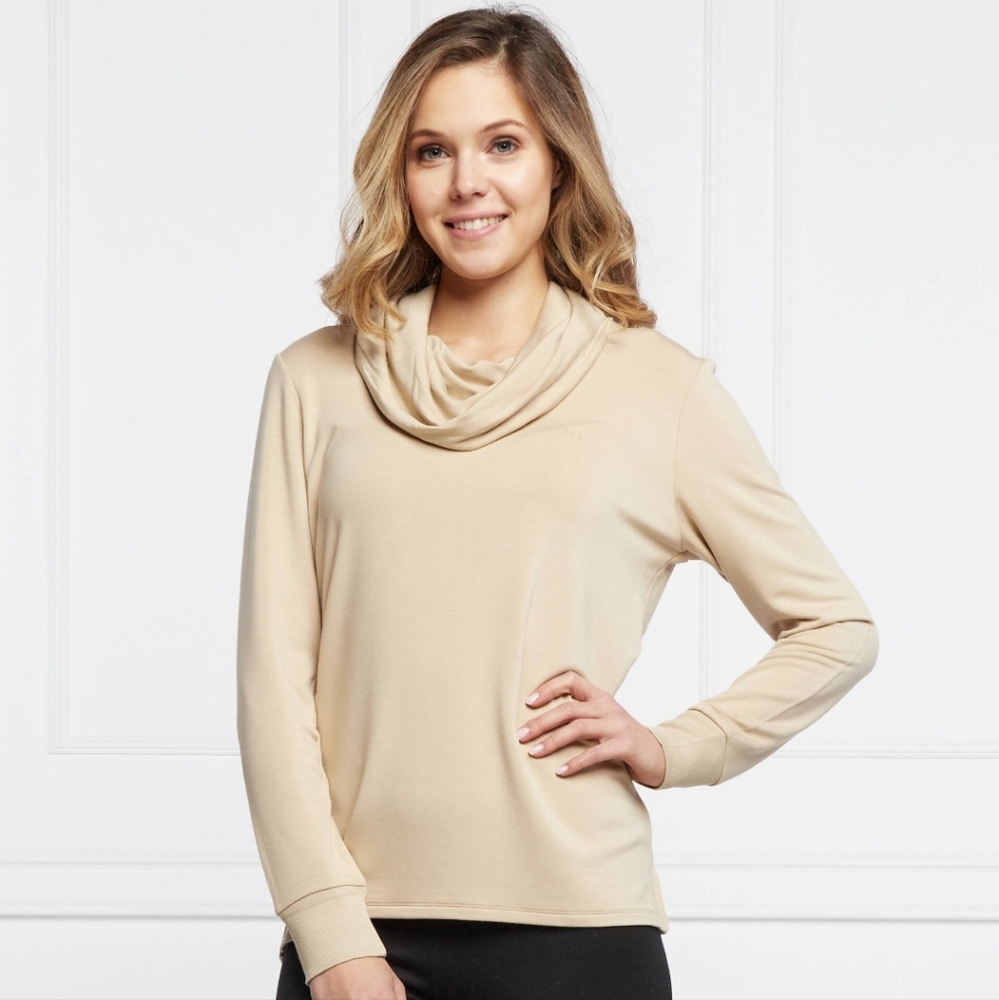 Ralph Lauren NWOT Womens Pullover CowlNeck Camel Loose Fit Top Size 1X